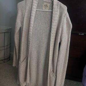 Hollister Cream Open Front Cardigan